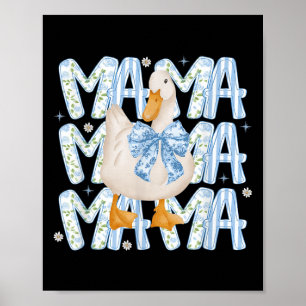 Floral Silly Goose Boho Mama Mom Farm Duck Animal  Poster