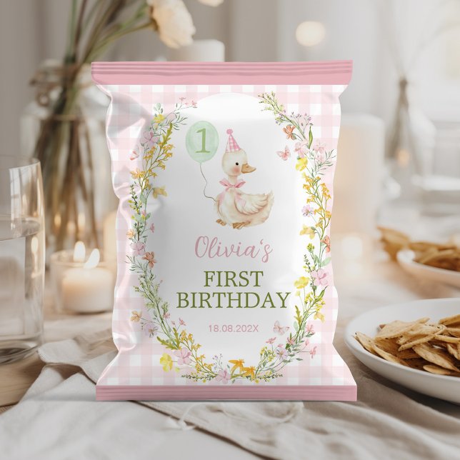 Floral Silly Goose Girl Birthday Chip Bag Wrapper (Creator Uploaded)