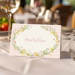 Floral Silly Goose Girl Birthday Party Food Tent Place Card