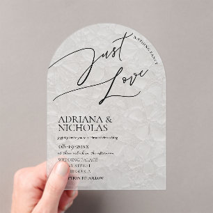 Floral Simple Nothing Fancy Just Love Wedding Acrylic Invitations