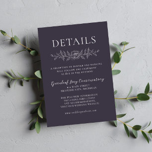 Floral Simplicity 1 Blackberry Minimal Wedding Enclosure Card
