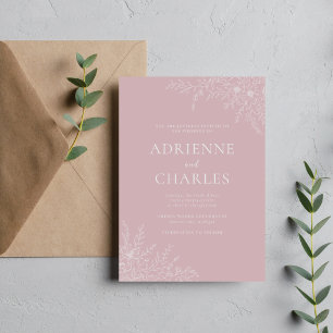 Floral Simplicity 1 Moonlight Minimal Wedding Invitation