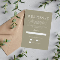 Floral Simplicity 1 Moss Green Minimal Wedding