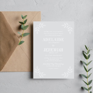 Floral Simplicity 2 Cool Mist Wedding Invitation