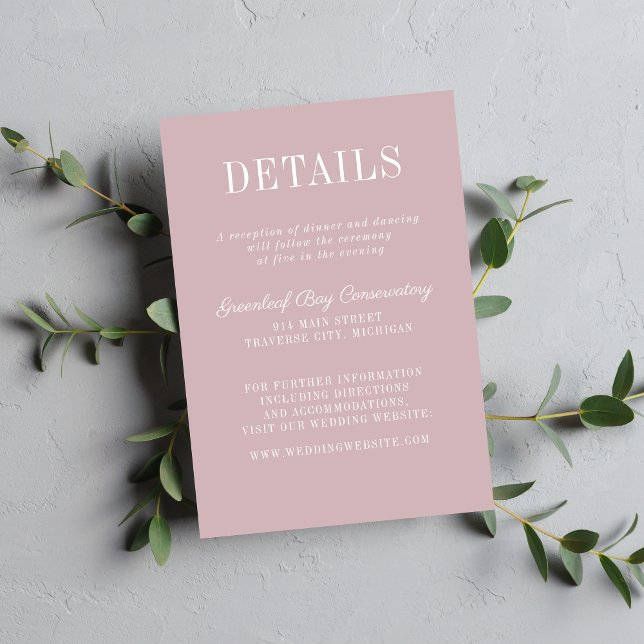 Floral Simplicity 2 Moonlight Minimalist Wedding Enclosure Card (Creator Uploaded)