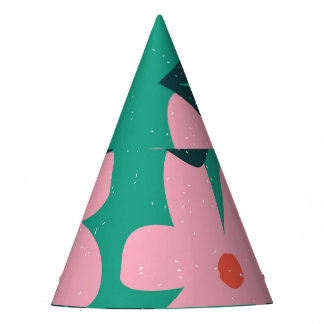 Floral Simplicity: Abstract Beauty Party Hat