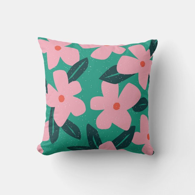 Floral Simplicity: Abstract Beauty Throw Pillow (Front)
