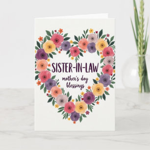 Floral Sister In Law Mothers Day Card