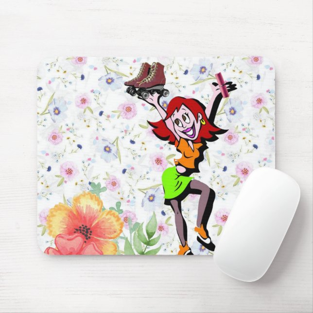 Floral Skating  Mouse Pad! Mouse Pad (With Mouse)