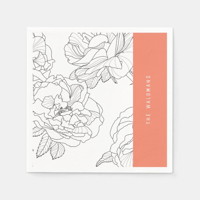 Floral Sketch Napkin (Front)