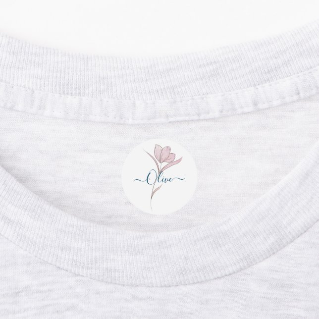 Floral Sketch watercolor Personalized  (Affixed)