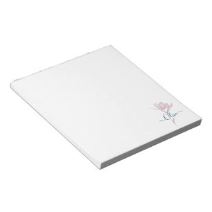 Floral Sketch watercolor Personalized  Notepad
