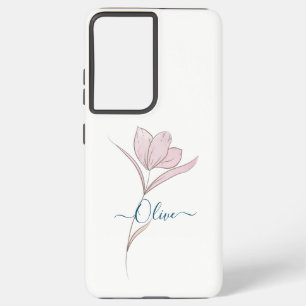 Floral Sketch watercolor Personalized  Samsung Galaxy Case