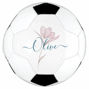 Floral Sketch watercolor Personalized  Soccer Ball