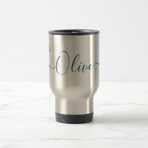 Floral Sketch watercolor Personalized Travel Mug