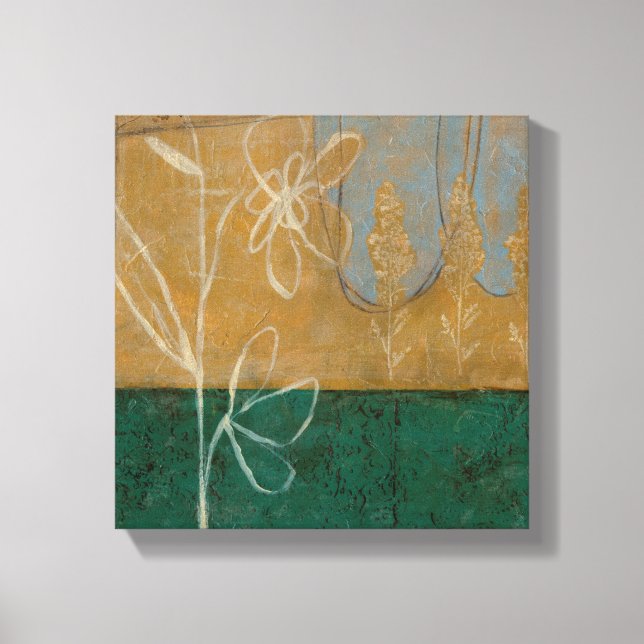 Floral Sketch with Wildflower and Plants Canvas Print (Front)