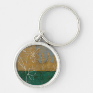Floral Sketch with Wildflower and Plants Keychain