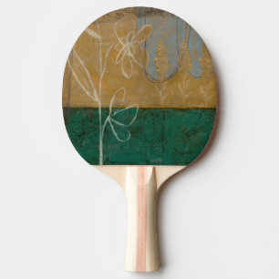 Floral Sketch with Wildflower and Plants Ping Pong Paddle