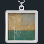 Floral Sketch with Wildflower and Plants Silver Plated Necklace<br><div class="desc">A lot is going on in this painting by Jennifer Goldberger. A floral sketch takes centre stage,  and small trees make up the background. Fans of Eugene Delacroix and Edward Hopper may want to purchase this piece!</div>