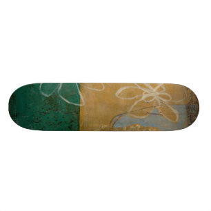 Floral Sketch with Wildflower and Plants Skateboard