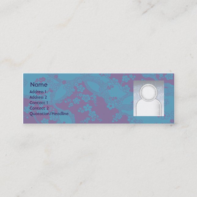 Floral - Skinny Mini Business Card (Front)