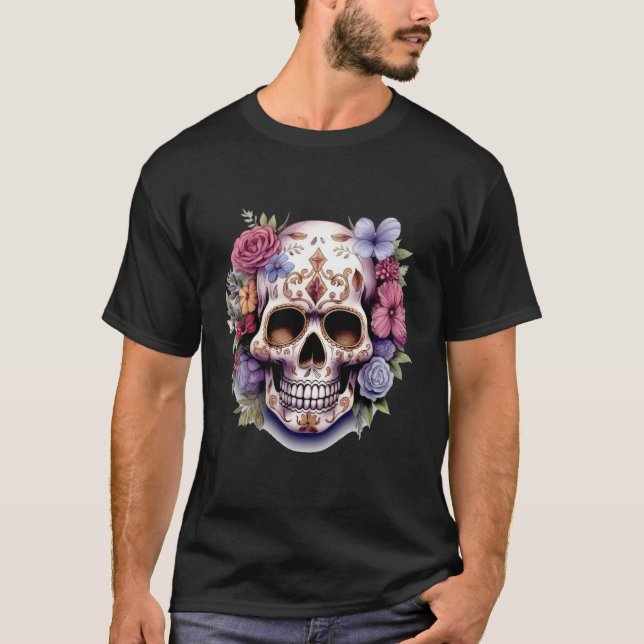 Floral Skull 2 T-Shirt (Front)