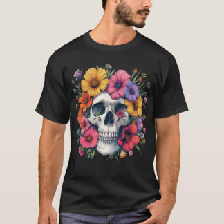 Floral Skull Aesthetic  T-Shirt