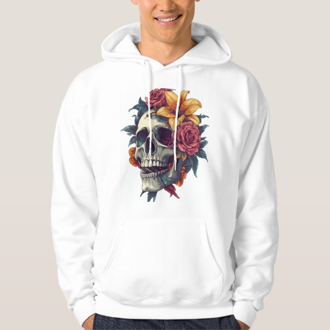 Floral Skull Bloom Hoodie (Front)