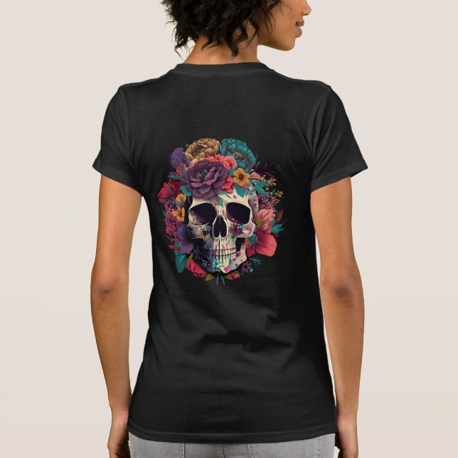 Floral Skull Botany and Bones T-Shirt (Back)