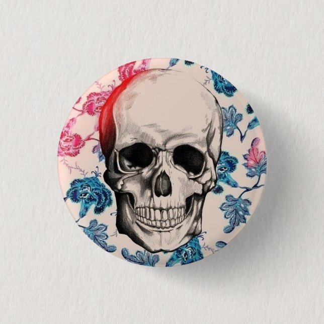 Floral Skull Button (Front)