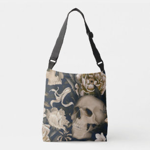 floral skull crossbody bag