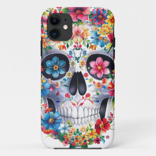 Floral Skull Design iPhone 11 Case