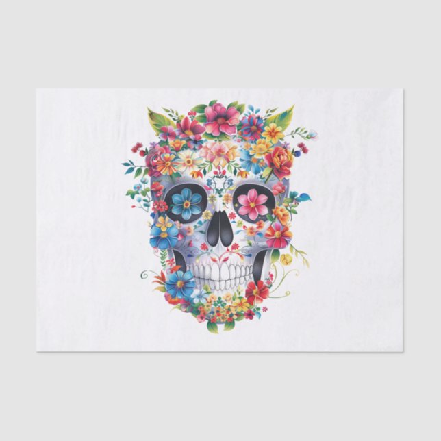 Floral Skull Design Tissue Paper (Front)