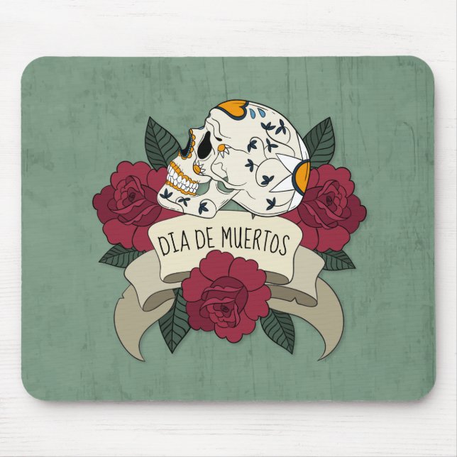 Floral Skull Dia de los Muertos | Mousepad (Front)