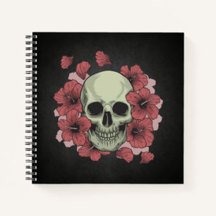 Floral Skull Dia de los Muertos   Notebook
