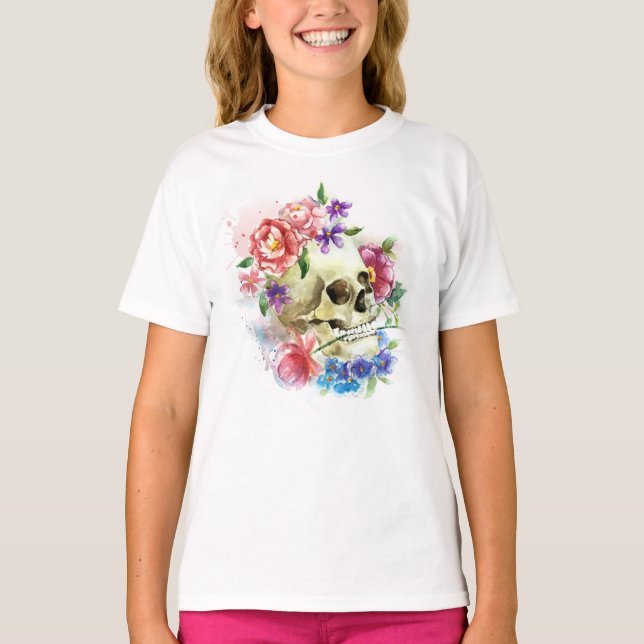 Floral Skull Dia de los Muertos | Sleeve Shirt (Front)