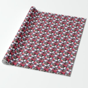 Floral skull, flamingo seamless pattern. wrapping paper