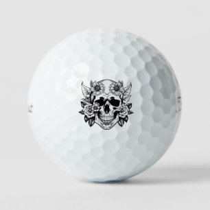 Floral Skull Golf Balls