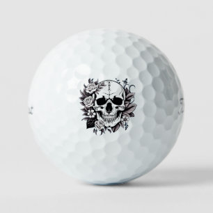 Floral Skull Golf Balls