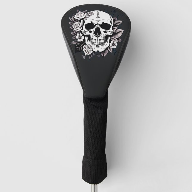 Floral Skull Golf Head Cover (Front)