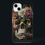 Floral Skull Goth Pagan Monogram iPhone 14 Plus Case<br><div class="desc">Beautiful flowers surrounding this human skull making it a lovely goth pagan graphic.

Perfect for witches,  shamans,  pagans,  Norse,  punk,  wicca,  occultist and those into sorcery. 

Customize with your monogram initial.</div>