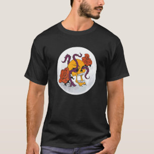 Floral Skull Halloween Costume Trick Or Treat Rose T-Shirt
