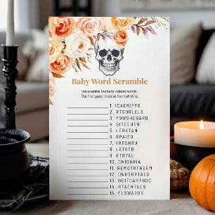 Floral Skull Halloween Gothic Word Scramble Game