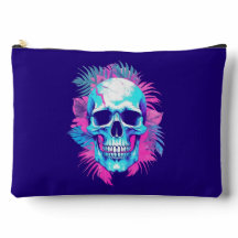 Floral Skull in Vaporwave Style