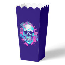 Floral Skull in Vaporwave Style