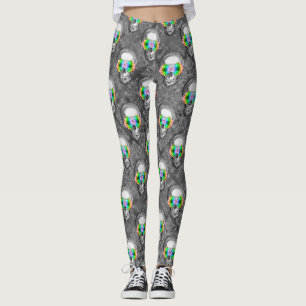 FLORAL SKULL  LEGGINGS