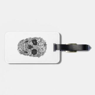 Floral Skull Luggage Tag