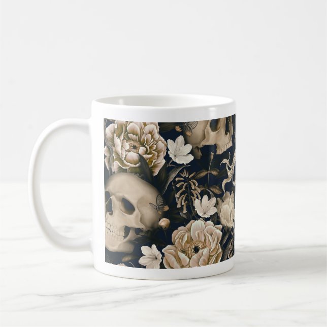 floral skull mug (Left)