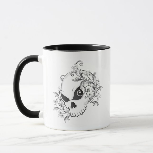 Floral Skull Mug (Left)