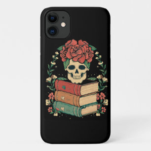 Floral Skull on your Books iPhone 11 Case
